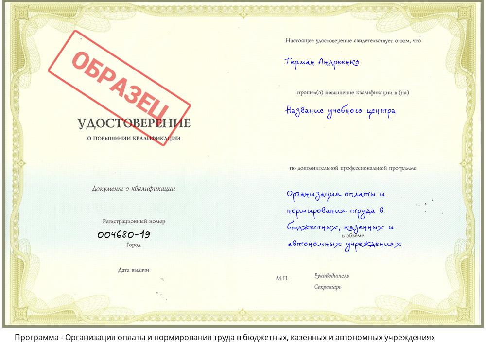 Организация оплаты и нормирования труда в бюджетных, казенных и автономных учреждениях Краснокамск