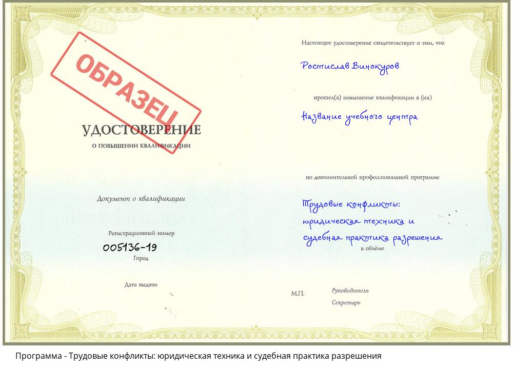Трудовые конфликты: юридическая техника и судебная практика разрешения Краснокамск