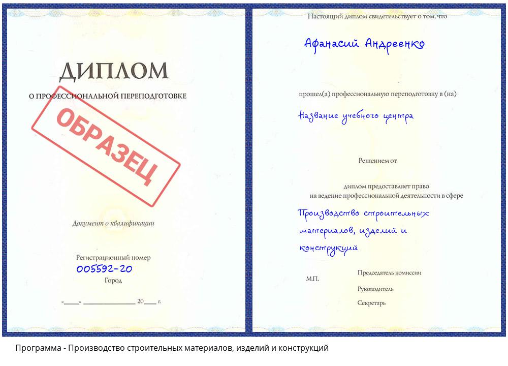 Производство строительных материалов, изделий и конструкций Краснокамск
