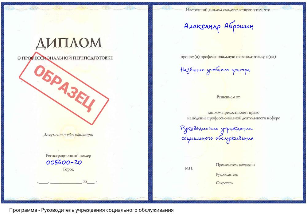 Руководитель учреждения социального обслуживания Краснокамск