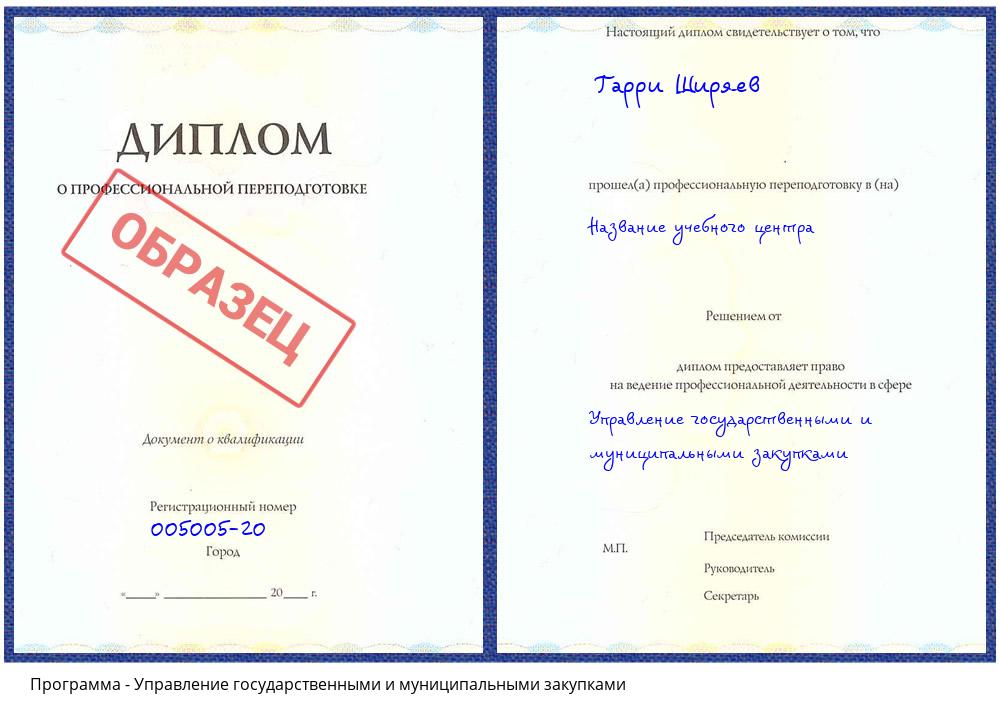 Управление государственными и муниципальными закупками Краснокамск