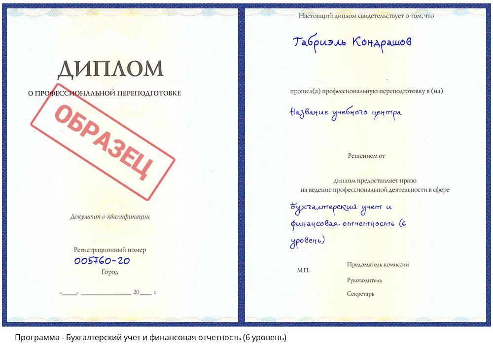 Бухгалтерский учет и финансовая отчетность (6 уровень) Краснокамск