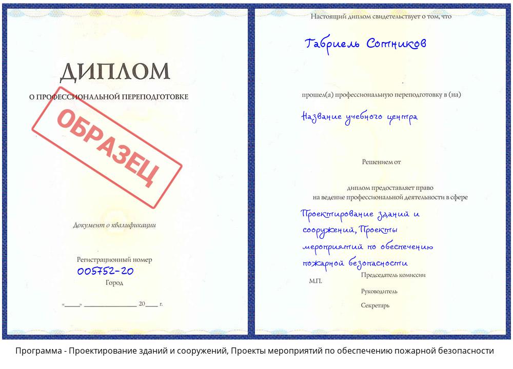 Проектирование зданий и сооружений, Проекты мероприятий по обеспечению пожарной безопасности Краснокамск