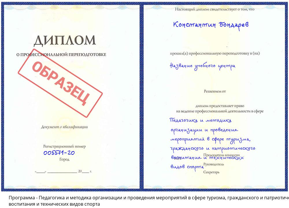 Педагогика и методика организации и проведения мероприятий в сфере туризма, гражданского и патриотического воспитания и технических видов спорта Краснокамск