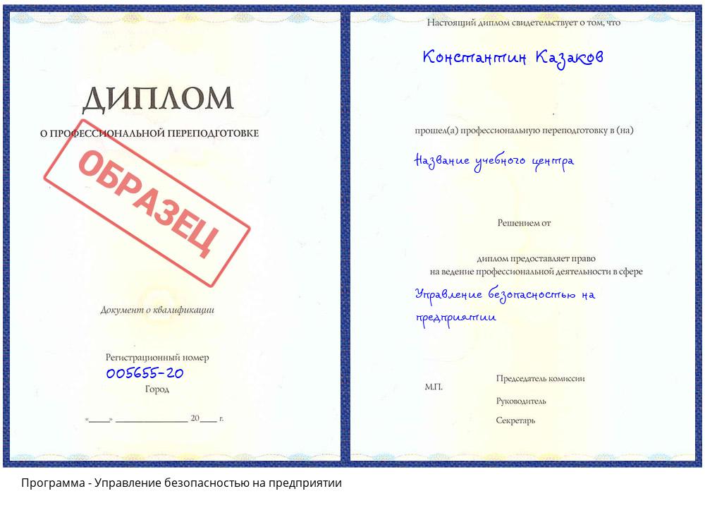 Управление безопасностью на предприятии Краснокамск