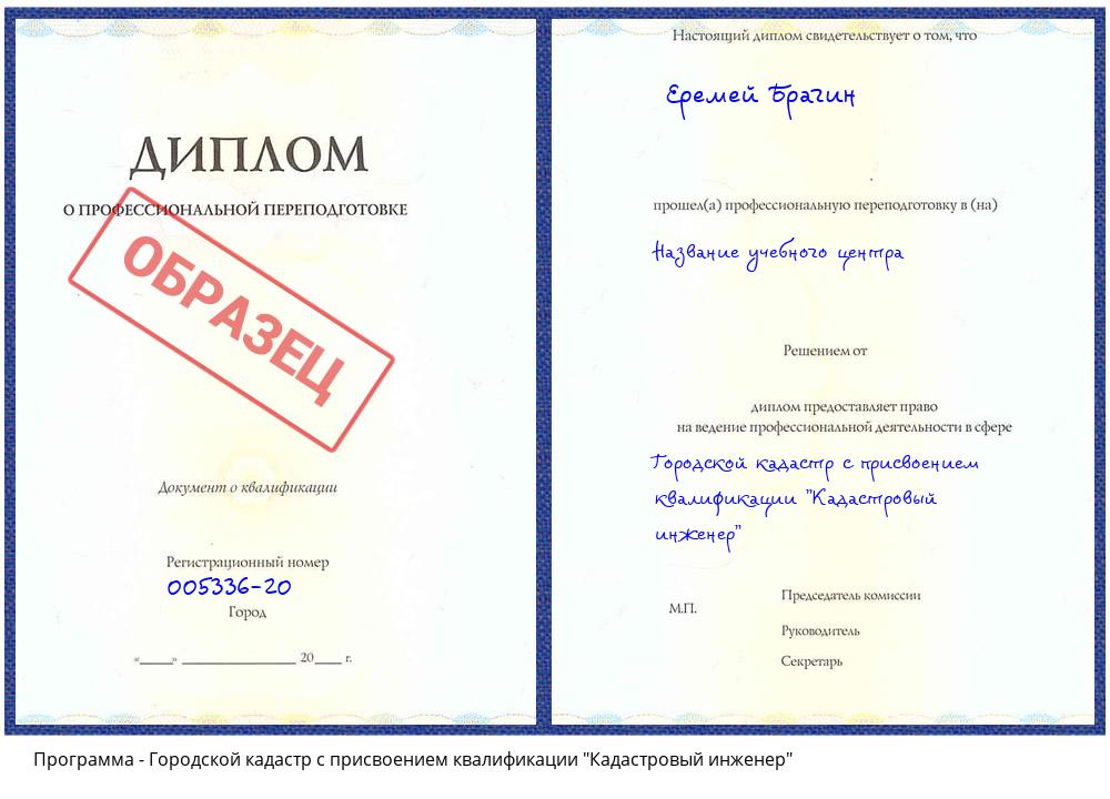 Городской кадастр с присвоением квалификации "Кадастровый инженер" Краснокамск