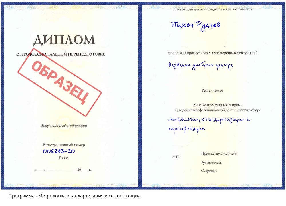 Метрология, стандартизация и сертификация Краснокамск