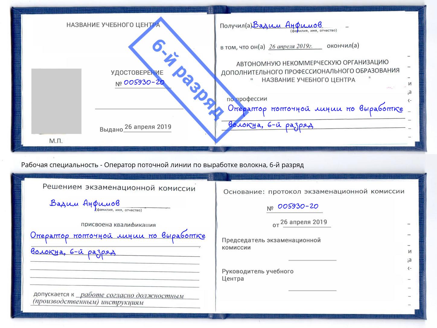 корочка 6-й разряд Оператор поточной линии по выработке волокна Краснокамск